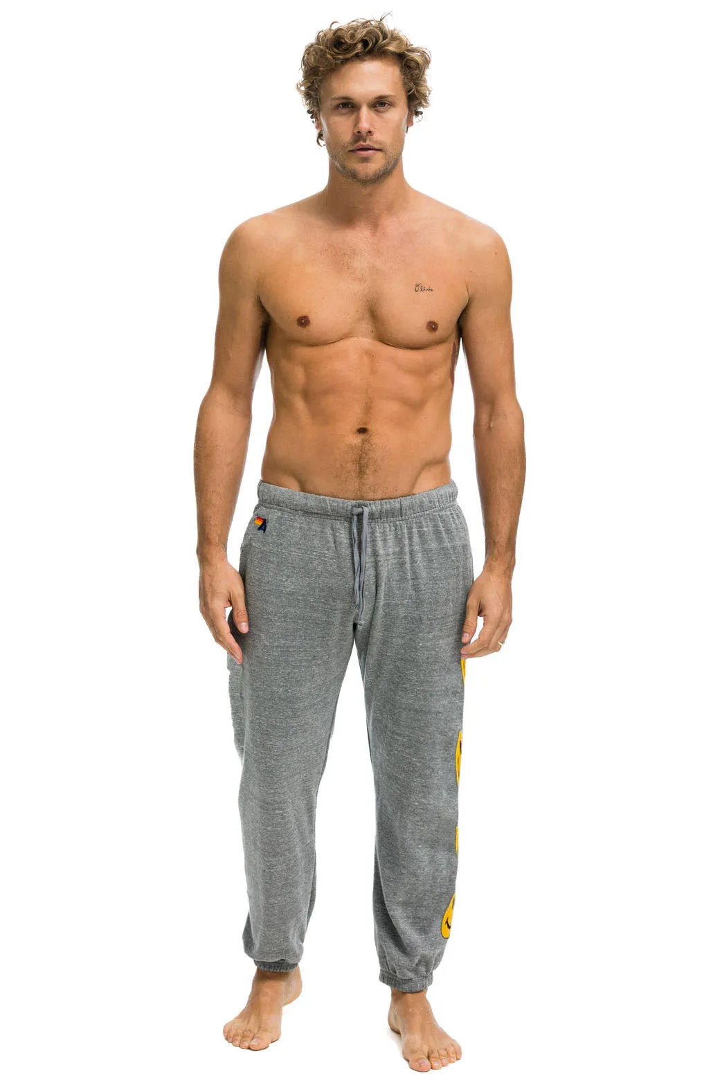 SMILEY 2 MENS SWEATPANTS - HEATHER GREY