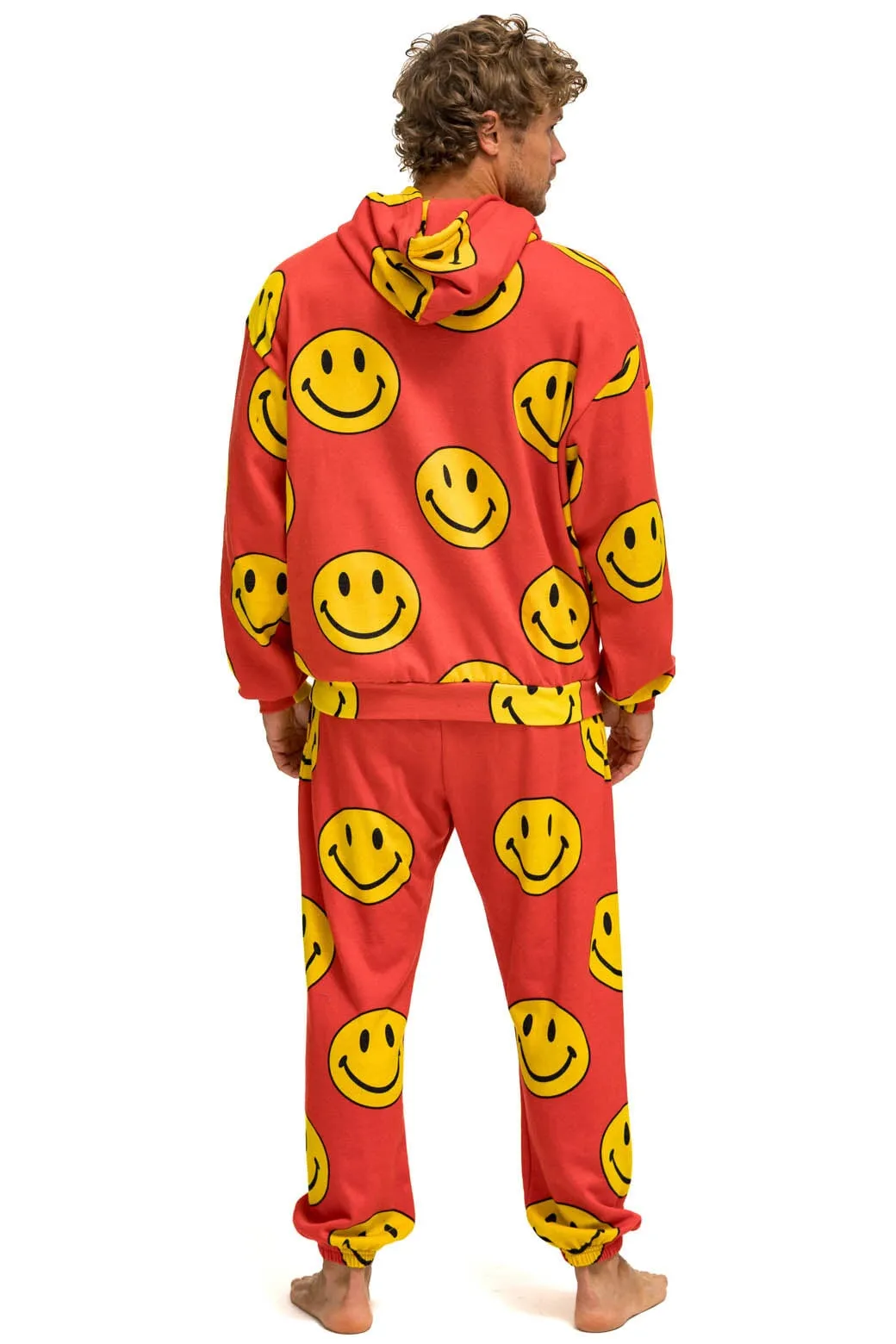 SMILEY REPEAT MENS SWEATPANTS - RED