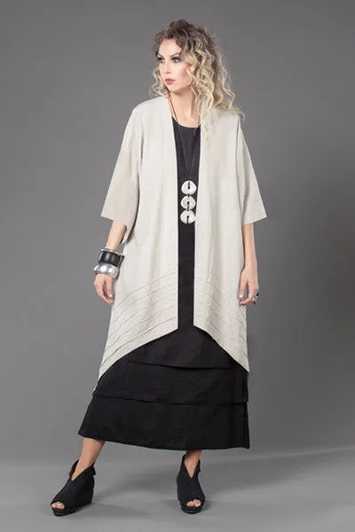 Stitch Long Kimono Jacket in Natural Roma