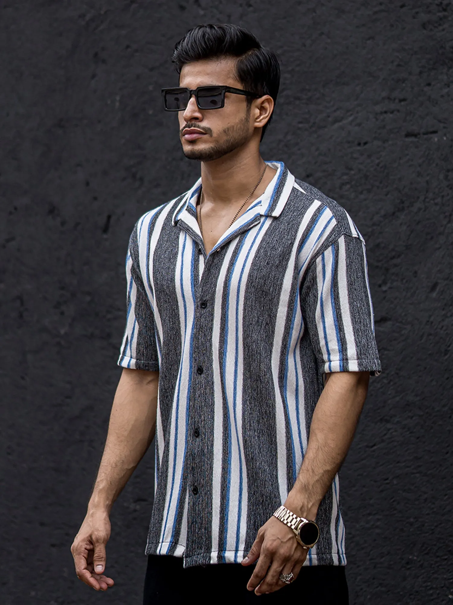 Striped Charcoal Grey Shirt