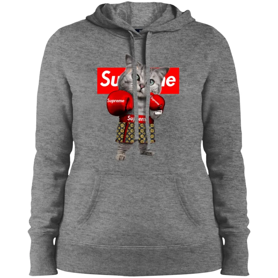 Supreme Boxing Cat Best Funny T-shirt Women Hooded Sweatshirt