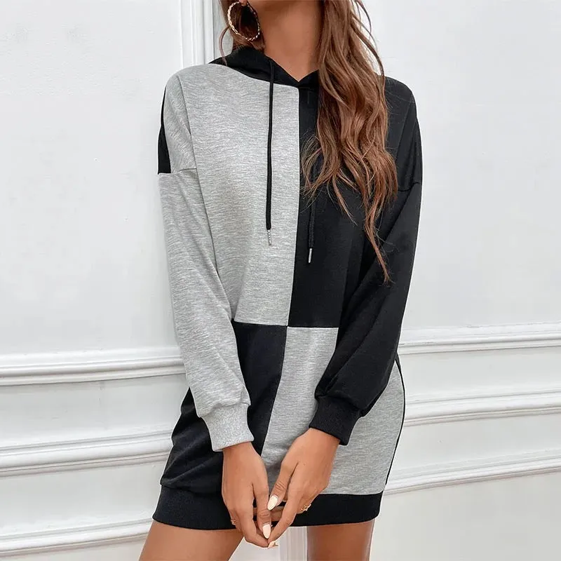 SWEATSHIRT PULLOVER HOODIE DRESS