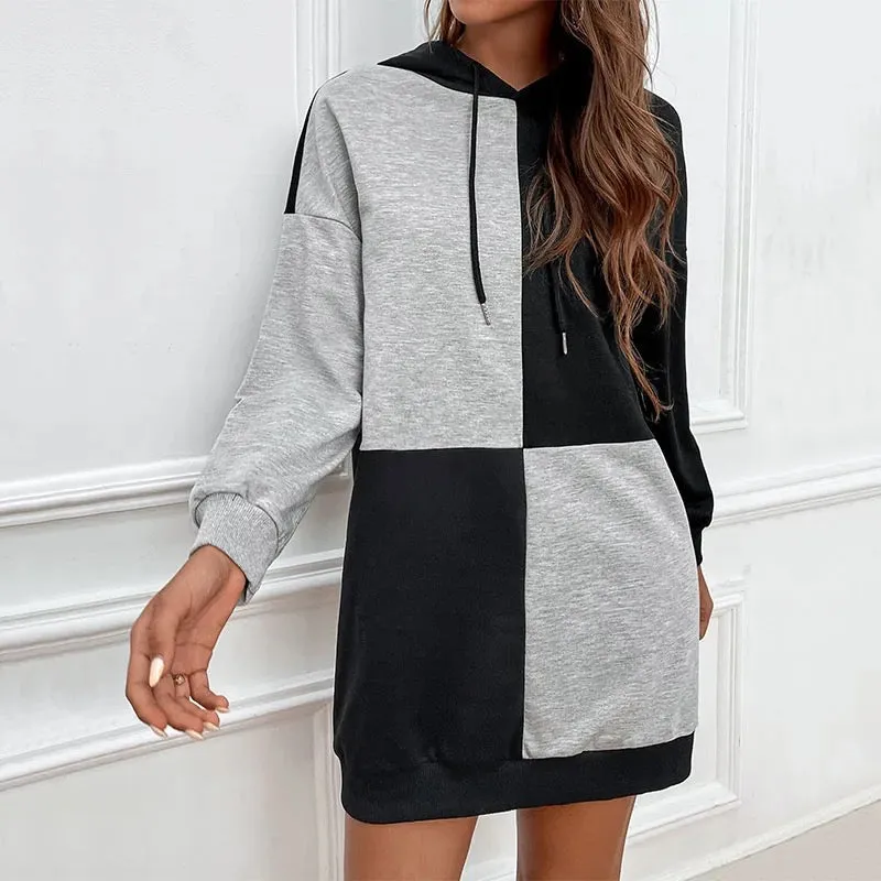 SWEATSHIRT PULLOVER HOODIE DRESS