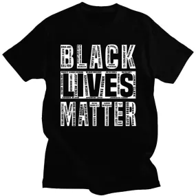 T-shirt Black Lives Matter T-shirt à manches courtes et col rond en pur coton