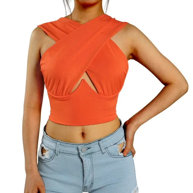 TEEK - Criss Cross Cropped Tank Top