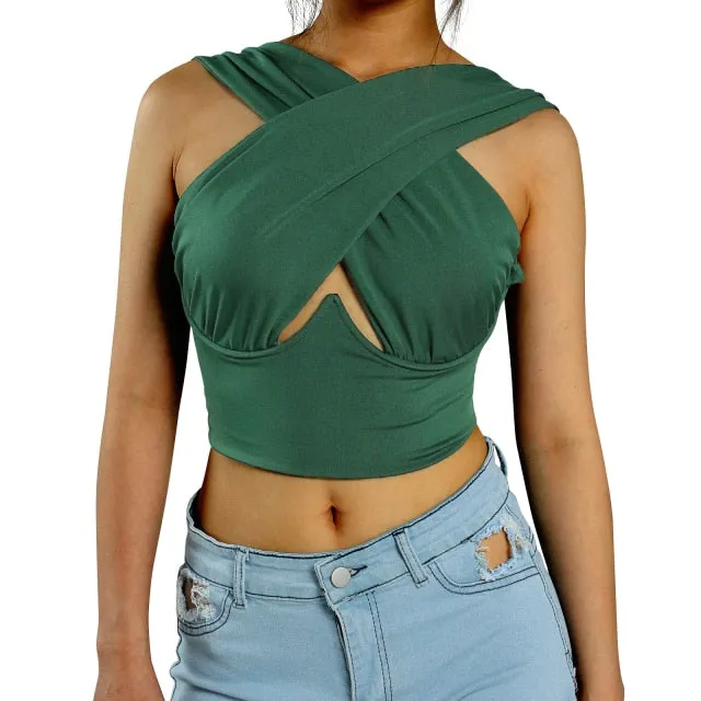 TEEK - Criss Cross Cropped Tank Top