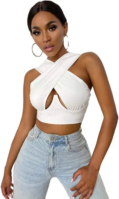 TEEK - Criss Cross Cropped Tank Top