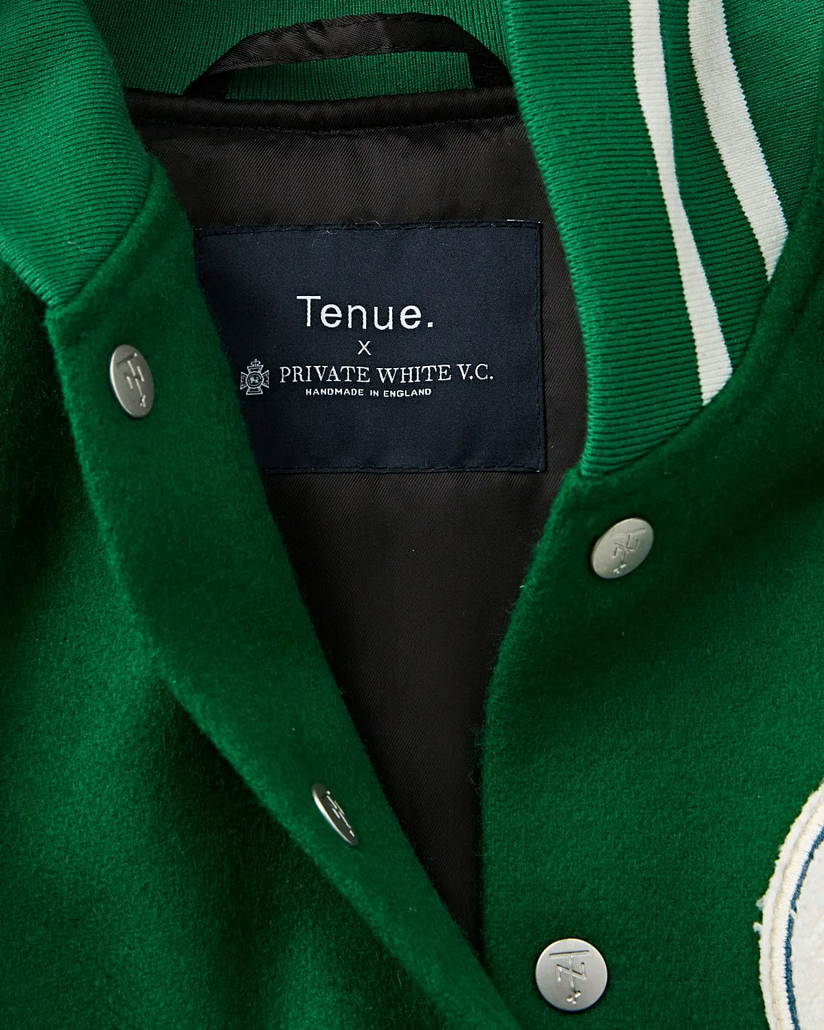 Tenue. x Private White V.C. Varsity Jacket Forest Green