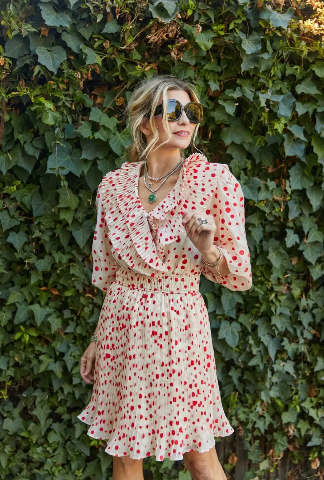 The Blanche Dress MINI - Flocking Dot