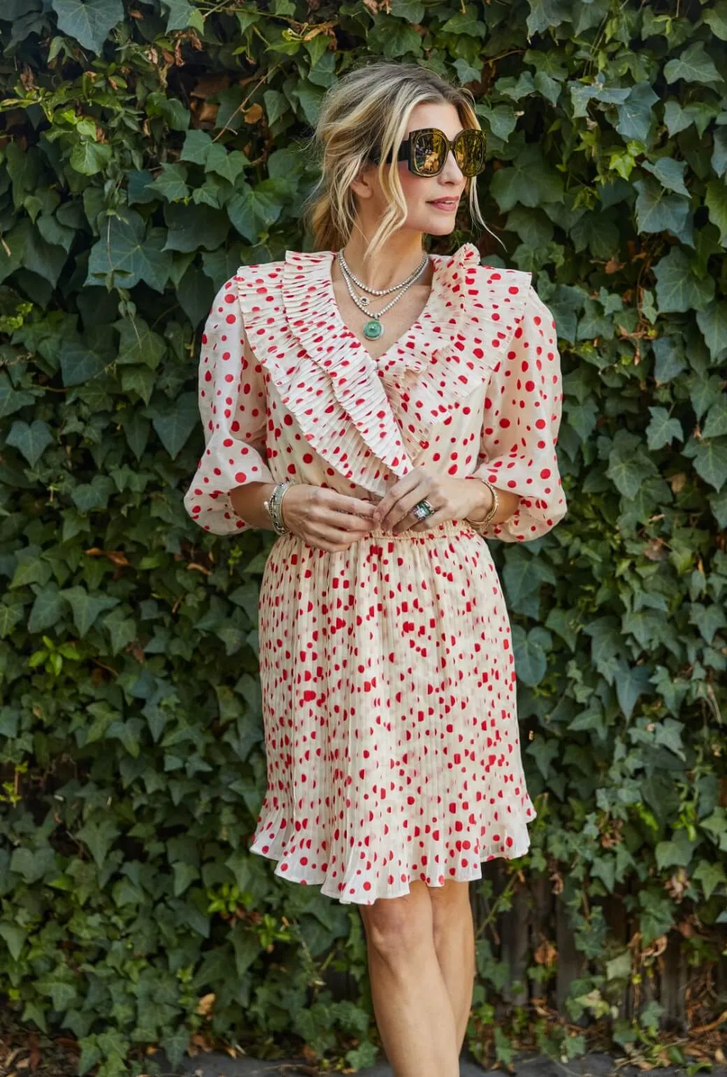 The Blanche Dress MINI - Flocking Dot