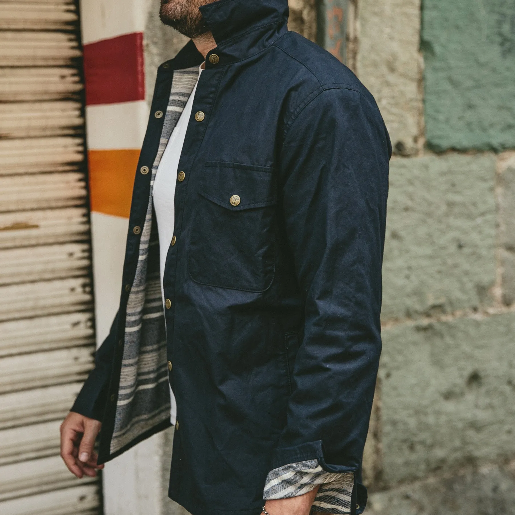 The Chore Jacket in Navy Dry Wax Canvas