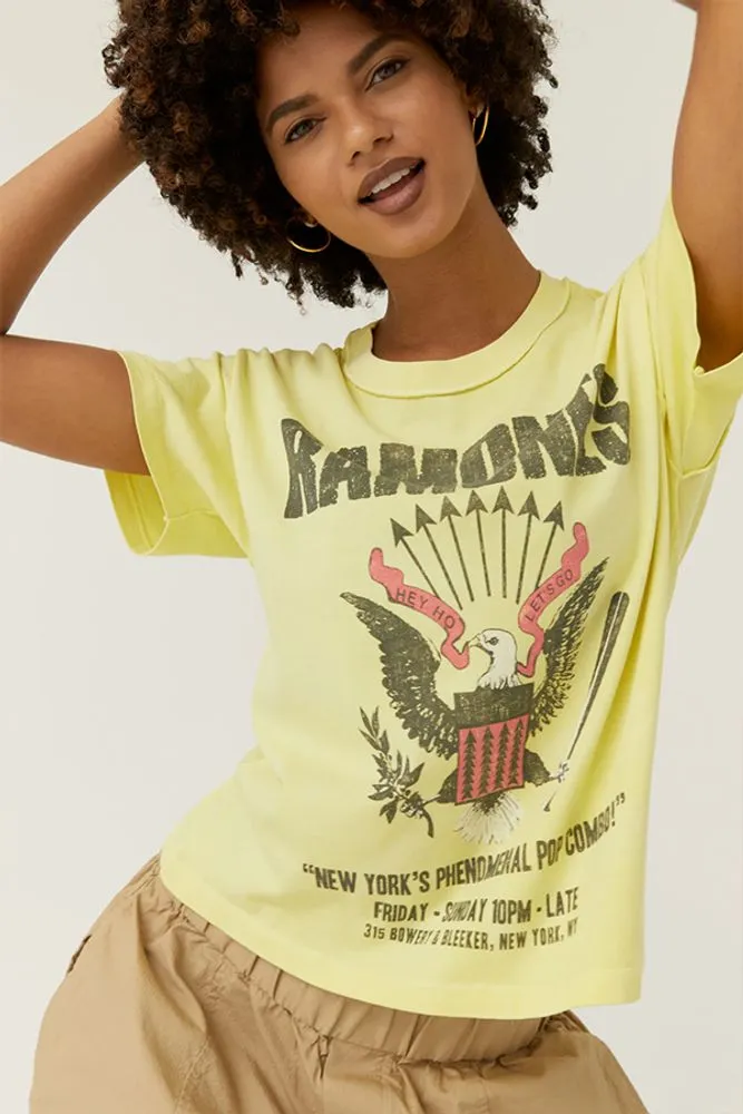 The Ramones Bowery Bleeker Tee - Sunfaded Citron