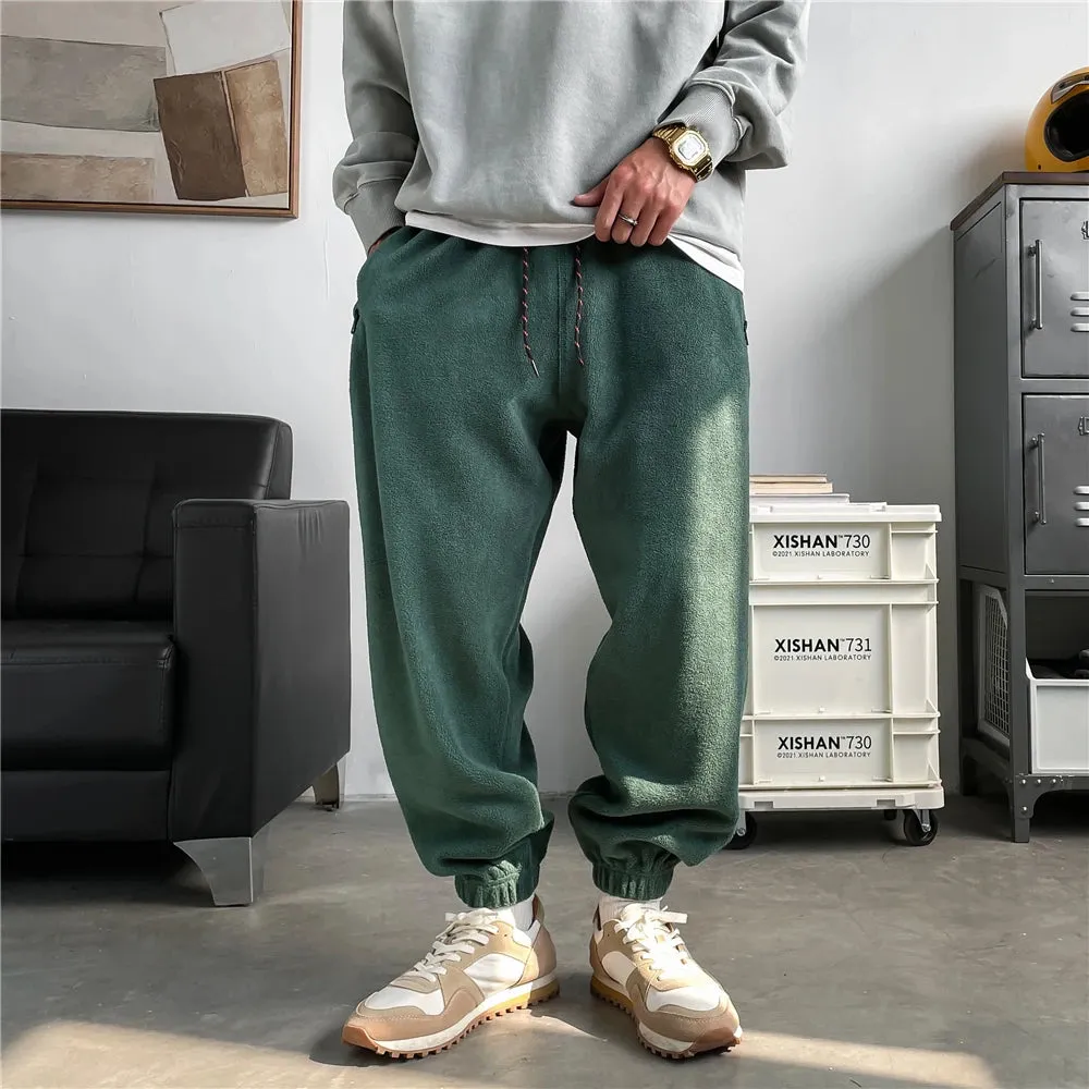 Thick Fleece Jogging Pants Trendy Sport Casual Pants Men Joggers Trousers