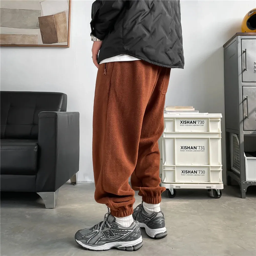 Thick Fleece Jogging Pants Trendy Sport Casual Pants Men Joggers Trousers