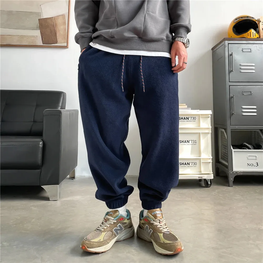 Thick Fleece Jogging Pants Trendy Sport Casual Pants Men Joggers Trousers