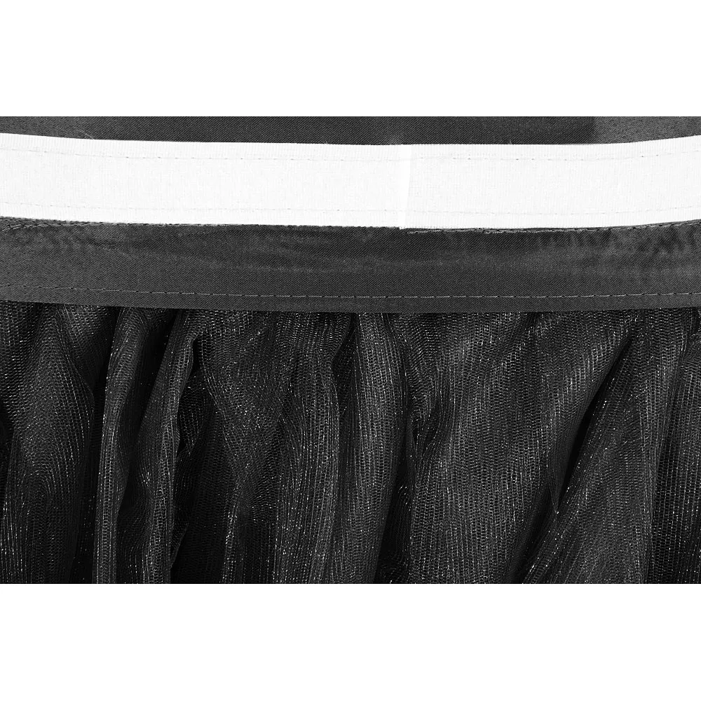 Tulle Tutu 17ft Table Skirt - Black