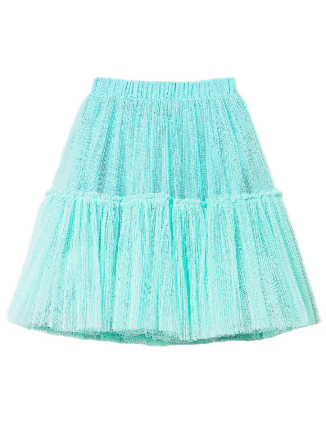 TWINSET Girl's Pleated tulle skirt with flounce-green-231GJ2Q94