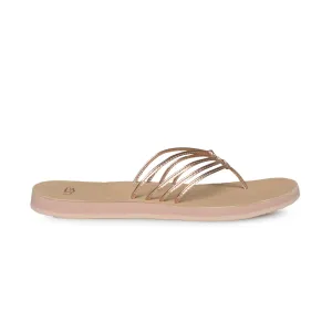 UGG Heina Metallic Rose Gold Flip Flops - Women's