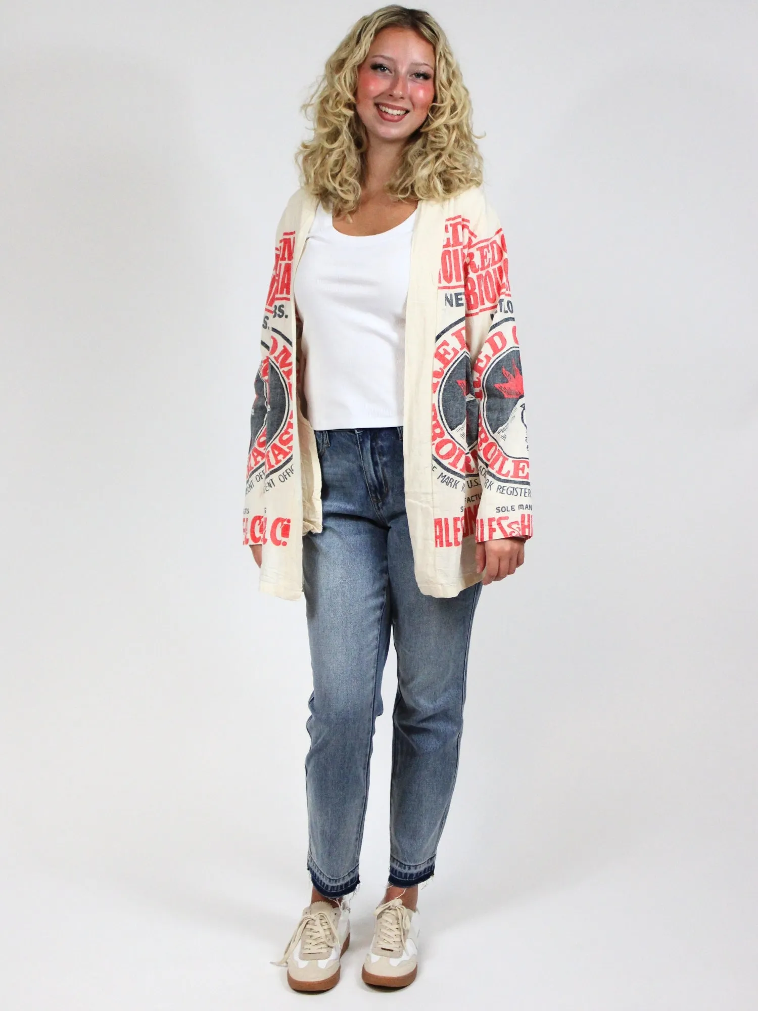 Vintage Print Duster Jacket