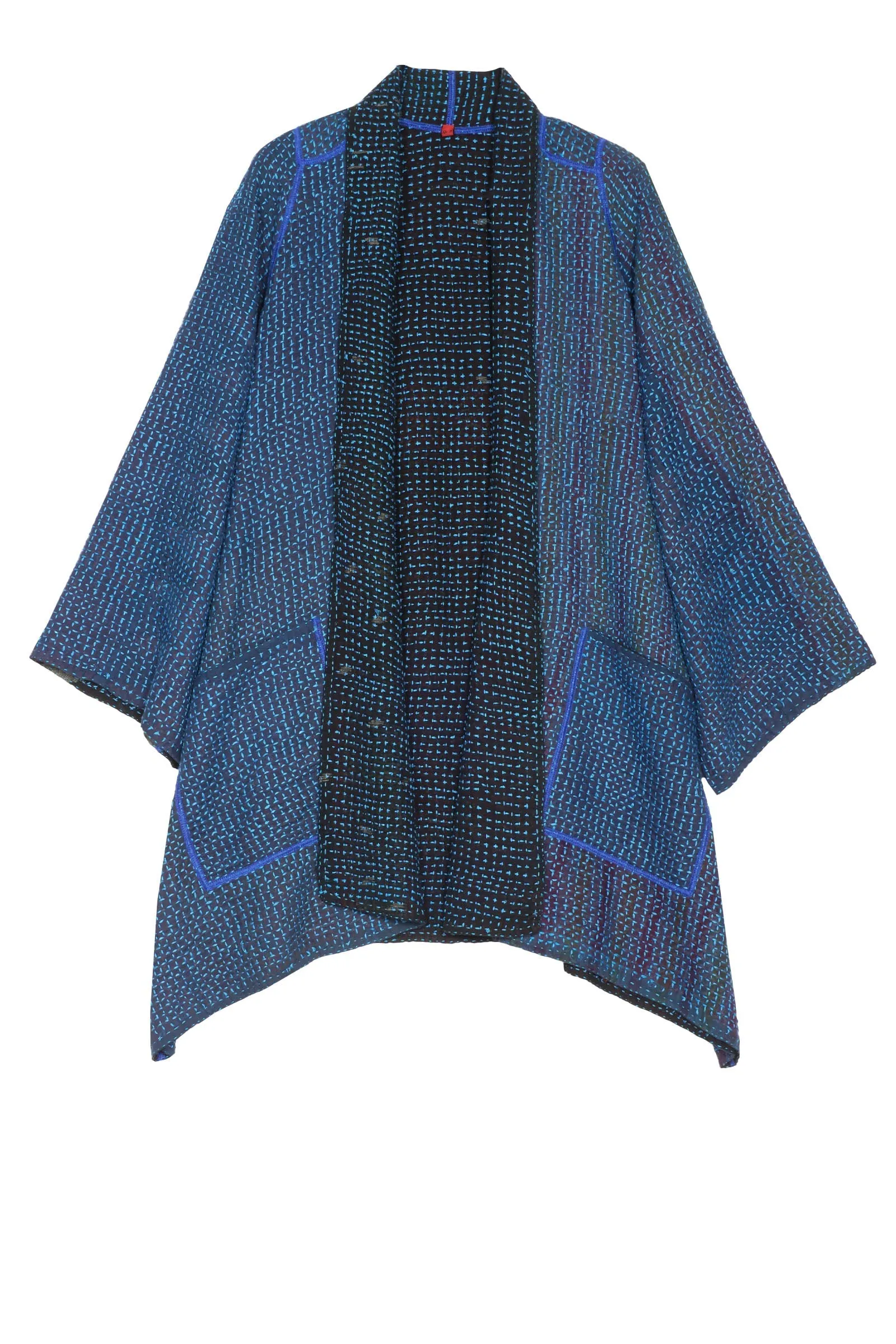 WAFFLE KANTHA A-LINE JKT - wf3003-blu -