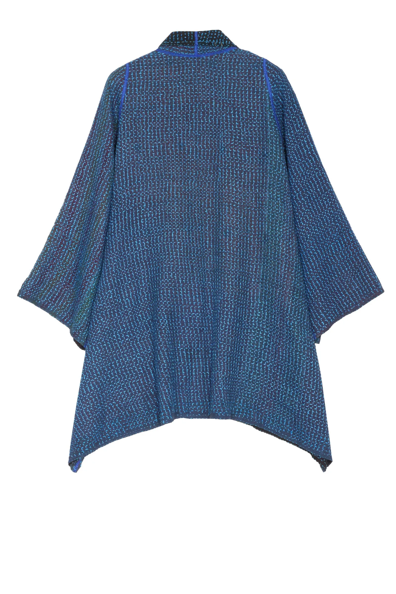 WAFFLE KANTHA A-LINE JKT - wf3003-blu -