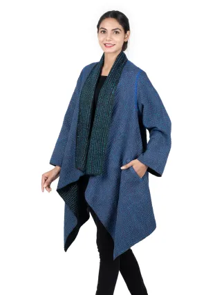 WAFFLE KANTHA DOUBLE WRAP JKT - wf3056-blu -