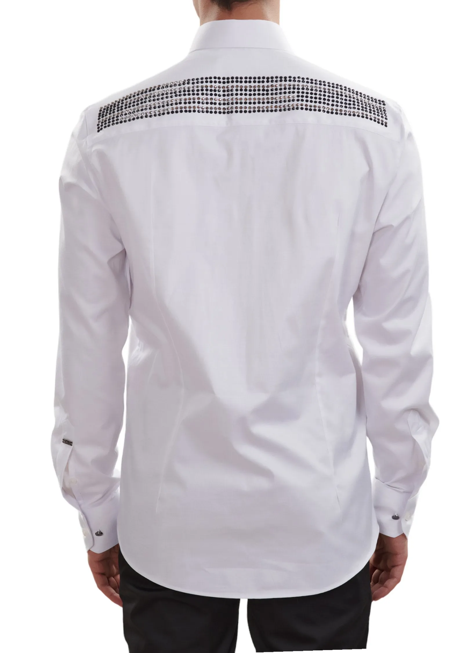 White Double Side Rhinestone Shirt