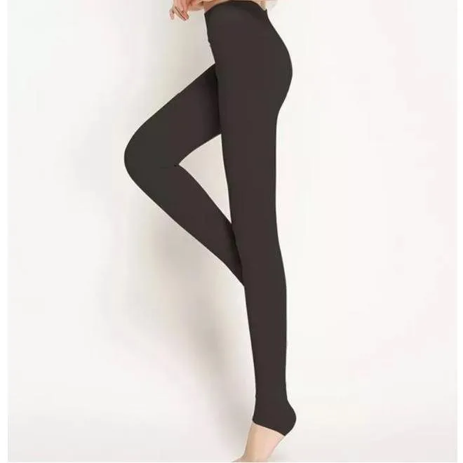 Women Winter Warm High Waist Velvet Lined Leggings