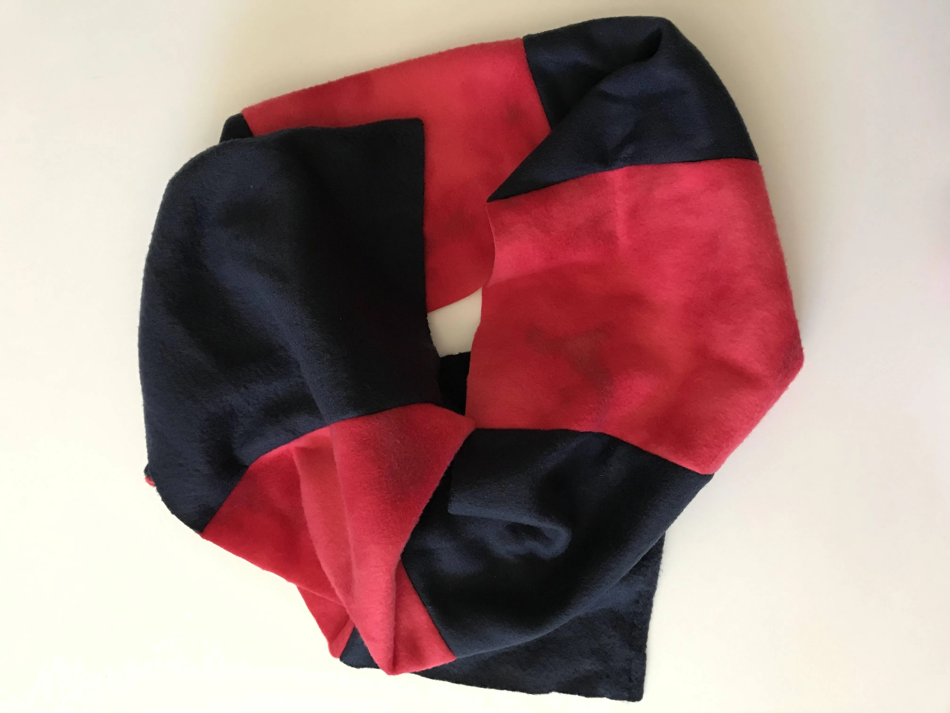 Women's Fleece Scarf "Bon Voyage Pink and Blue"