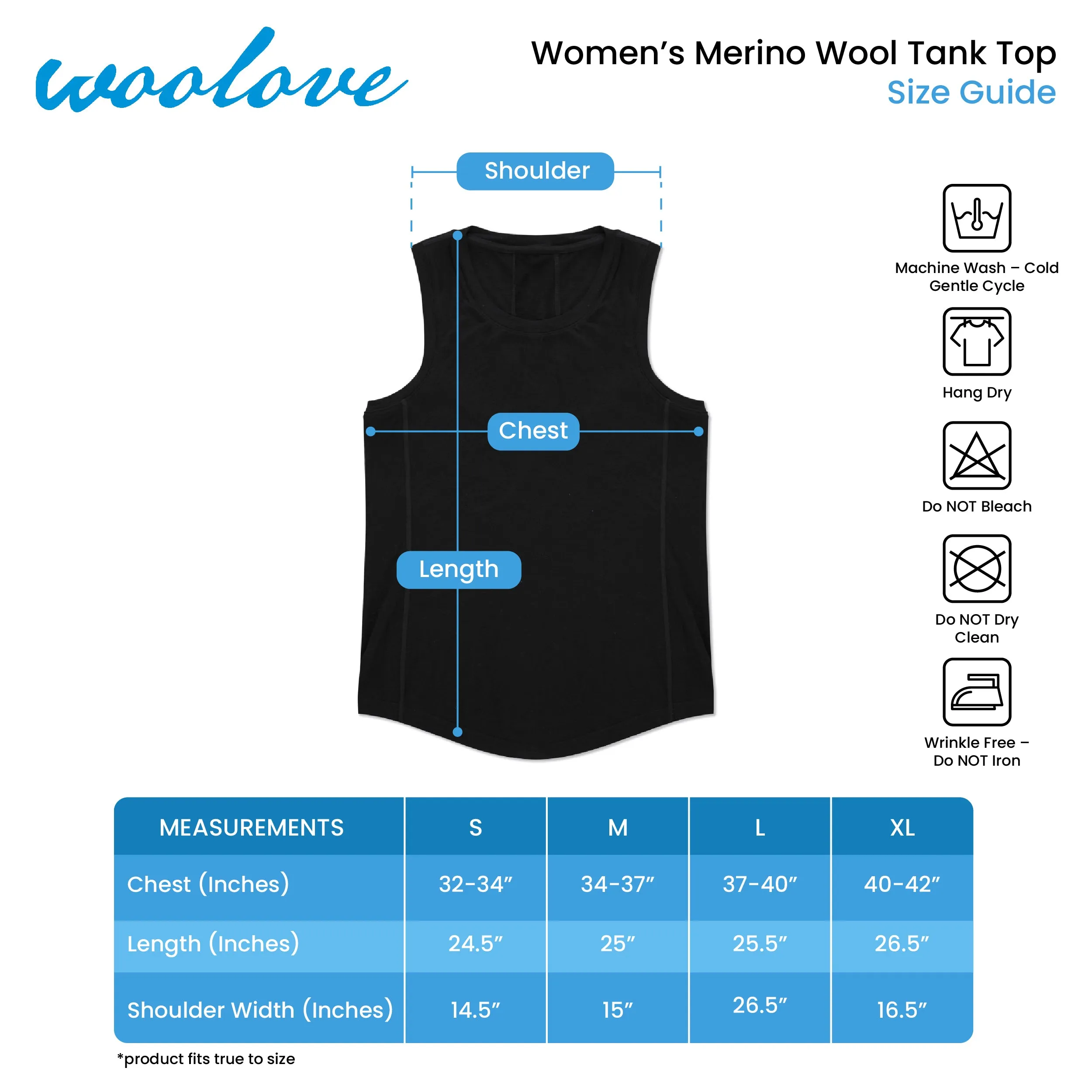 Women's Merino Wool Tank Top with Crew Neck