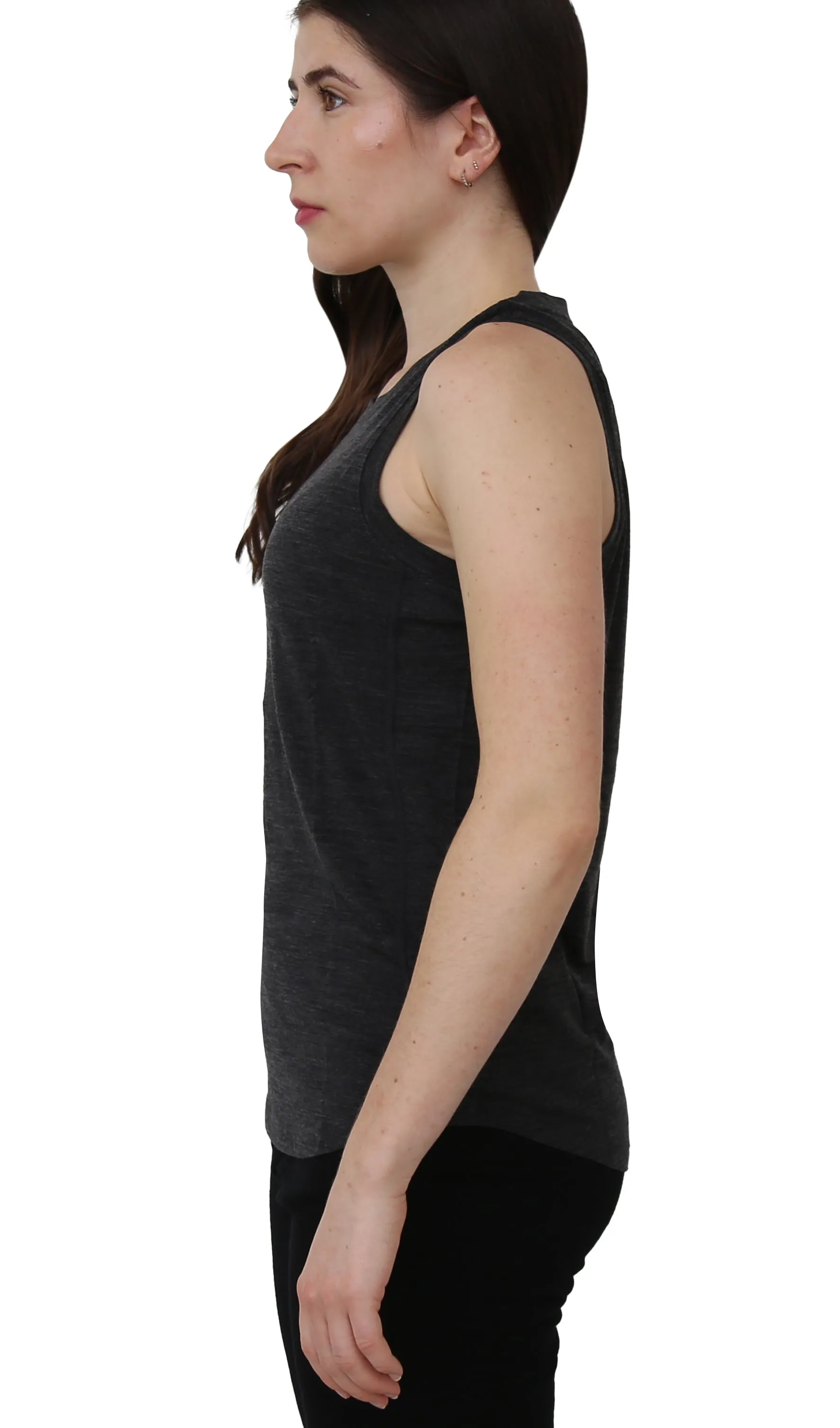 Women's Merino Wool Tank Top with Crew Neck