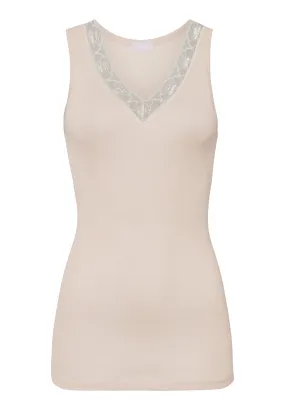 Woolen Lace Fine Ribbed Wool And Silk Tank Top | Pumice 70971-2801