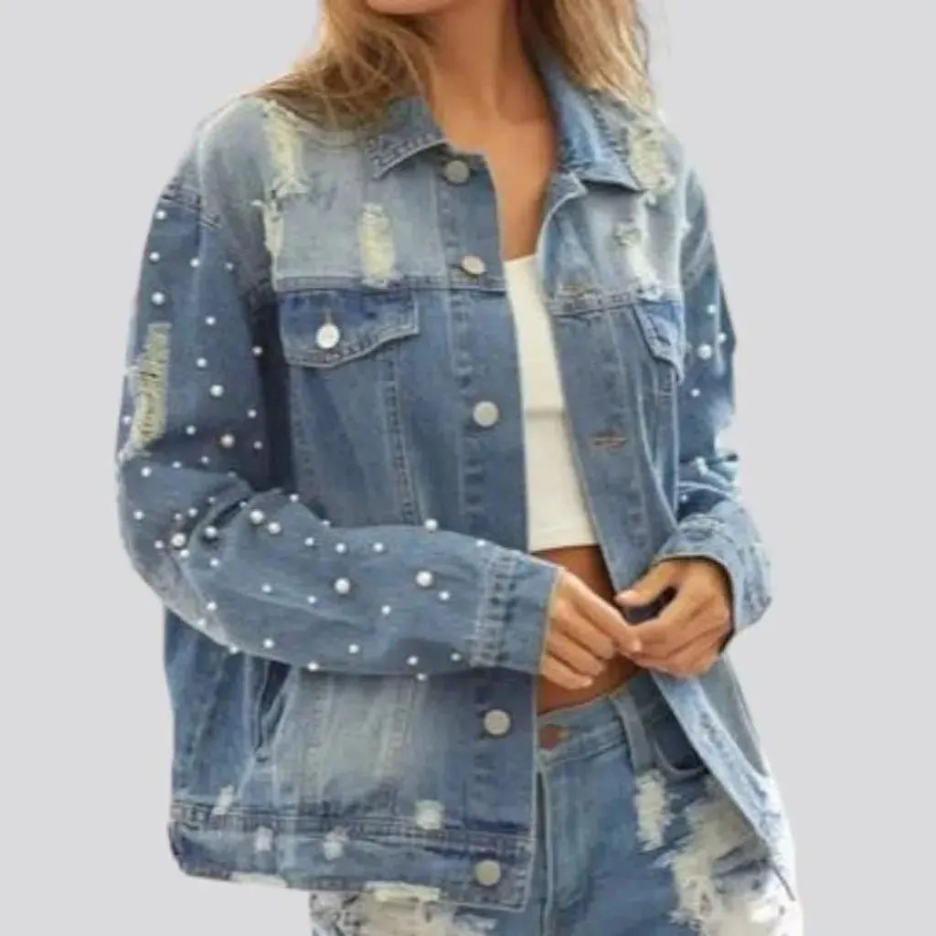 Y2k oversized jeans jacket for ladies