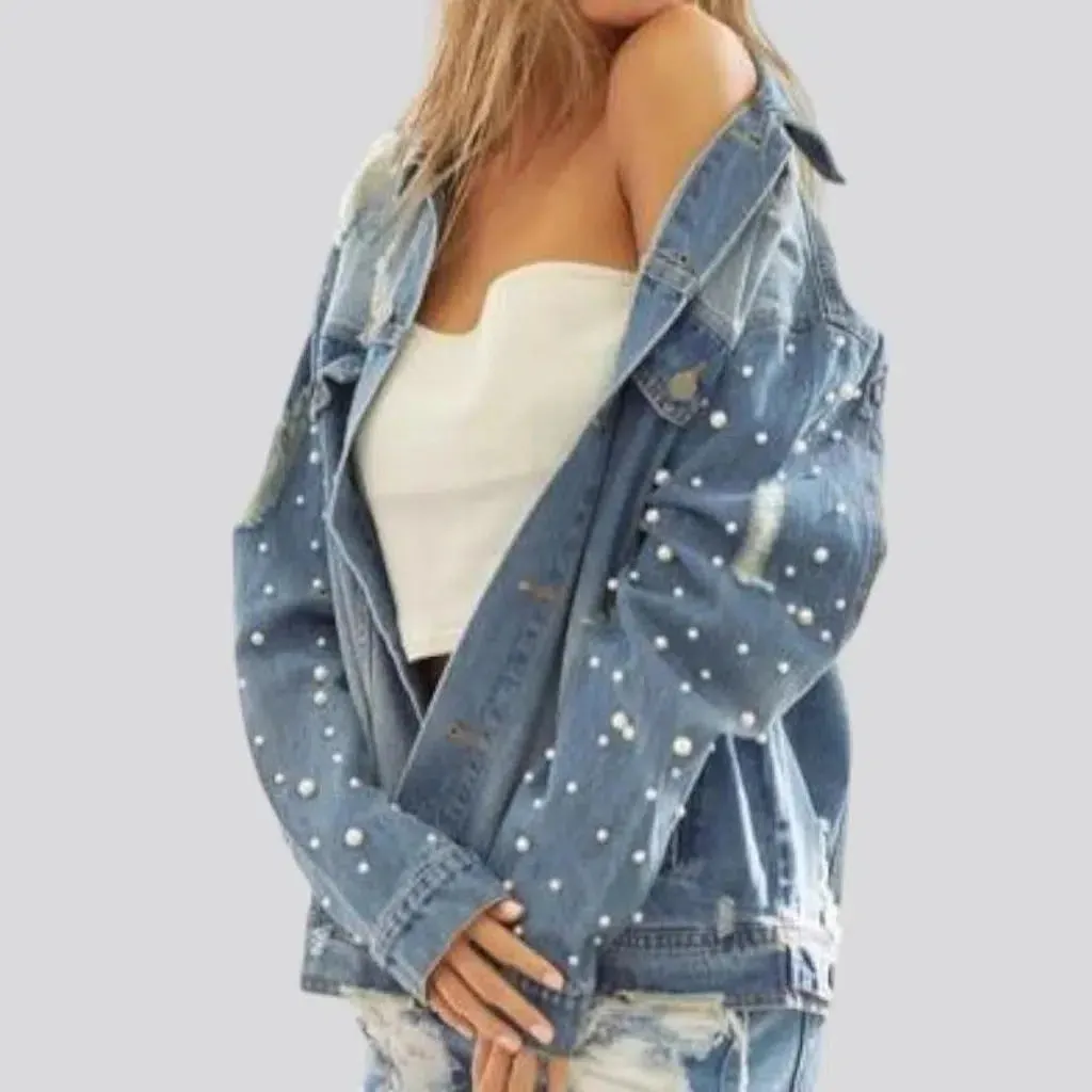 Y2k oversized jeans jacket for ladies