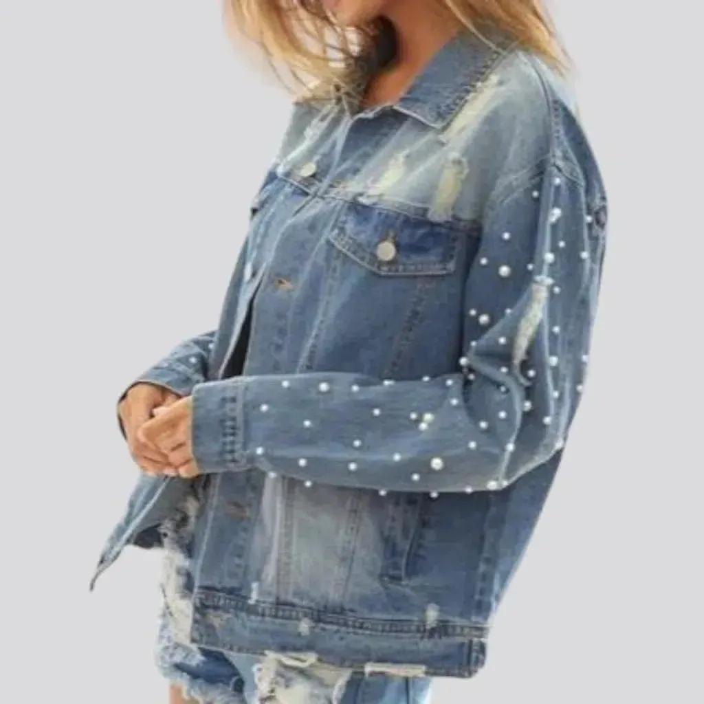 Y2k oversized jeans jacket for ladies